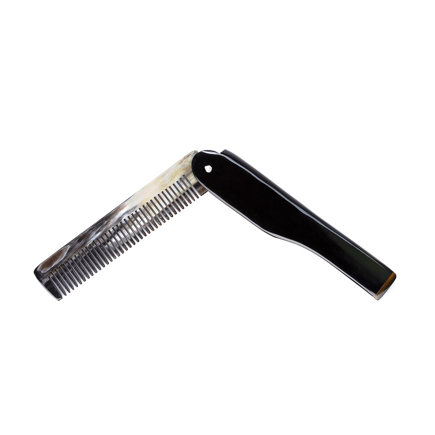 Peigne Pliable En Corne De Yak – Avec Clip Poche Pour Barbe Et Moustache – Neuf