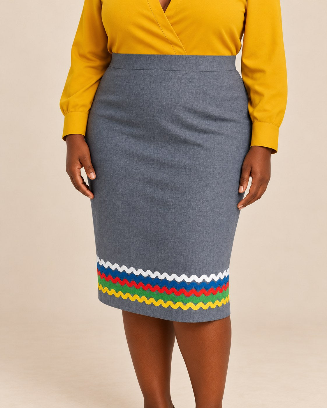 Taille et galons de la jupe Yaya